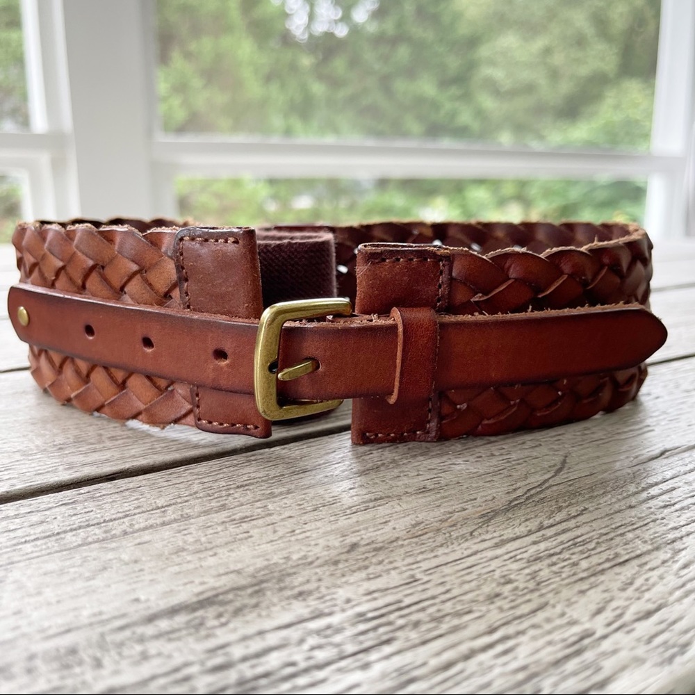 Linea Pelle Woven Leather Stretch Belt size Small